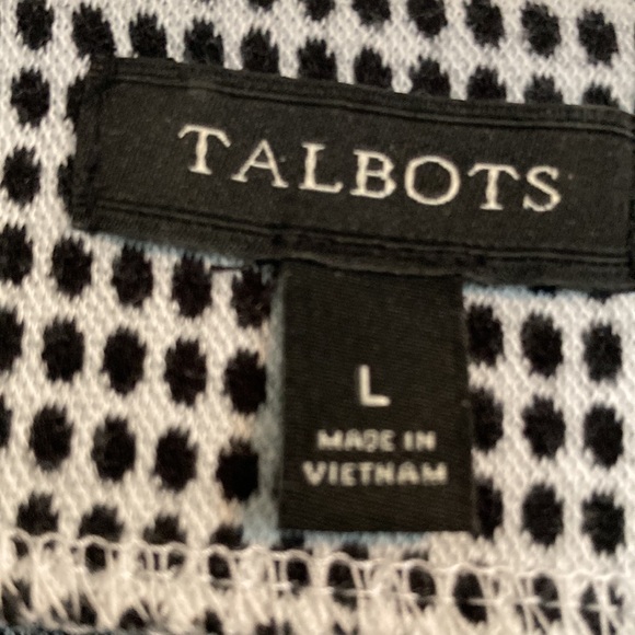 Talbots Black & White Top. Large - Picture 2 of 8